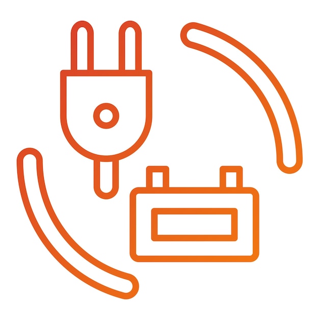 Diseño vectorial de los dispositivos eléctricos Estilo del icono