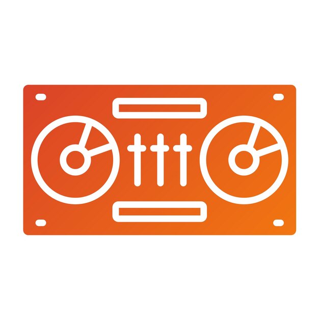 Diseño vectorial de DJ Decks Estilo de icono