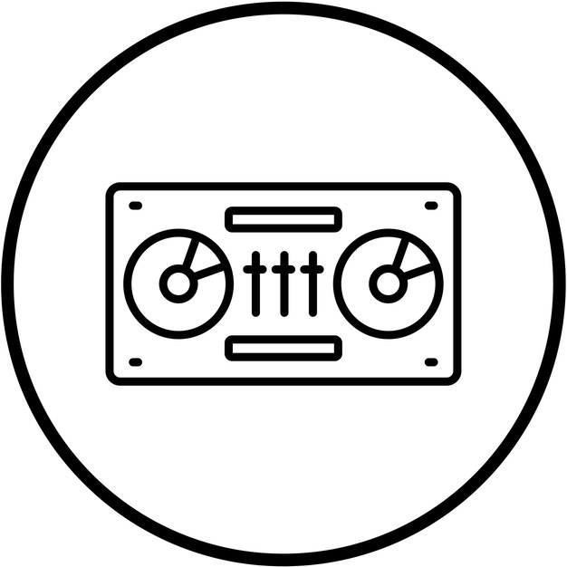 Diseño vectorial de DJ Decks Estilo de icono