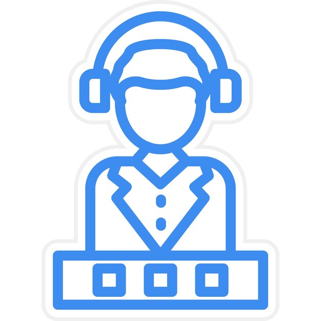 Diseño vectorial de DJ Icon Style