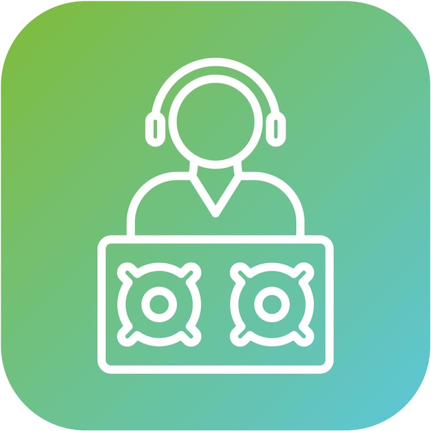 Diseño vectorial de DJ Icon Style