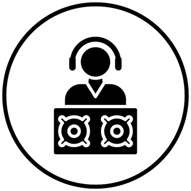 Diseño vectorial de DJ Icon Style