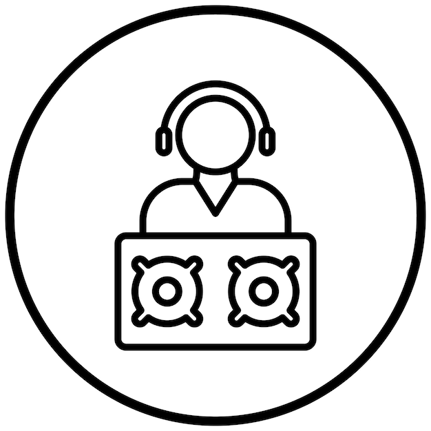 Diseño vectorial de DJ Icon Style
