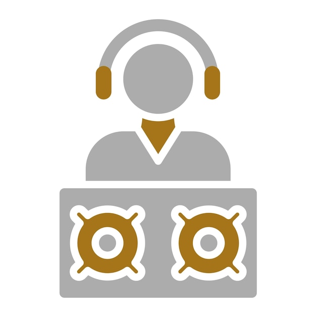 Diseño vectorial de DJ Icon Style