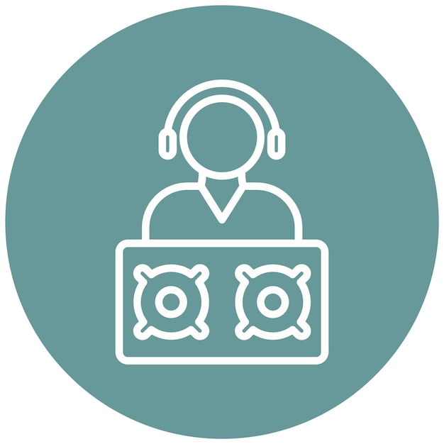Diseño vectorial de DJ Icon Style