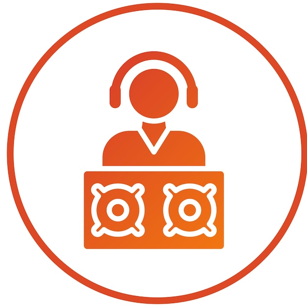 Diseño vectorial de DJ Icon Style