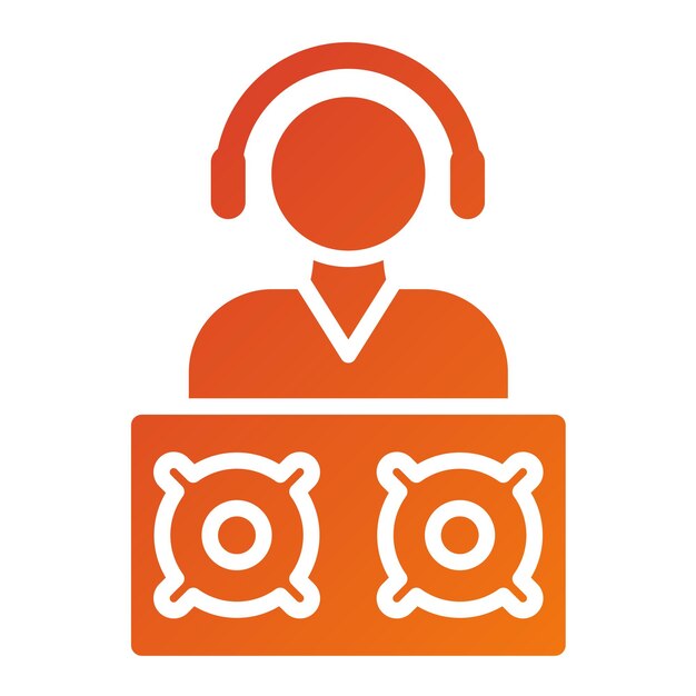 Diseño vectorial de DJ Icon Style