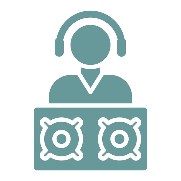 Diseño vectorial de DJ Icon Style