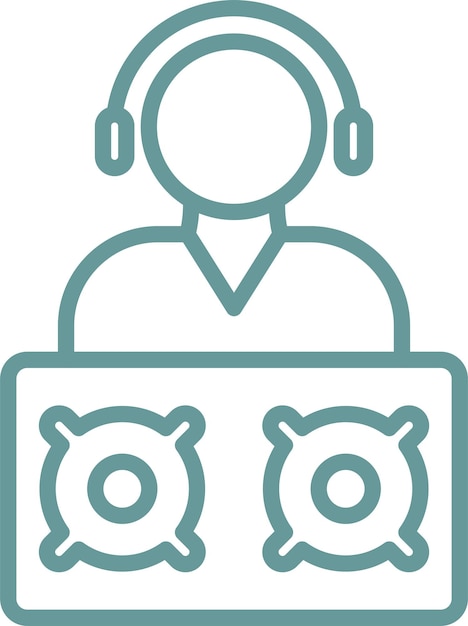 Diseño vectorial de DJ Icon Style