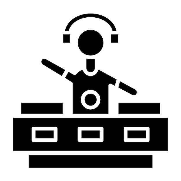 Vector diseño vectorial de dj icon style