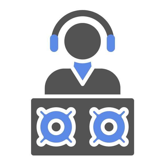 Diseño vectorial de DJ Icon Style