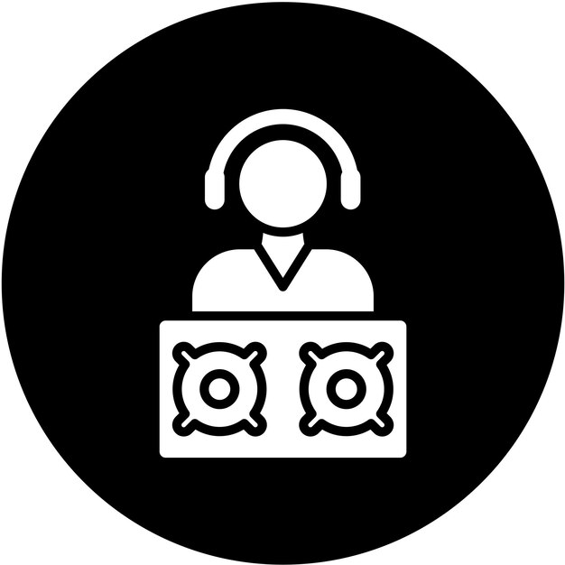 Diseño vectorial de DJ Icon Style
