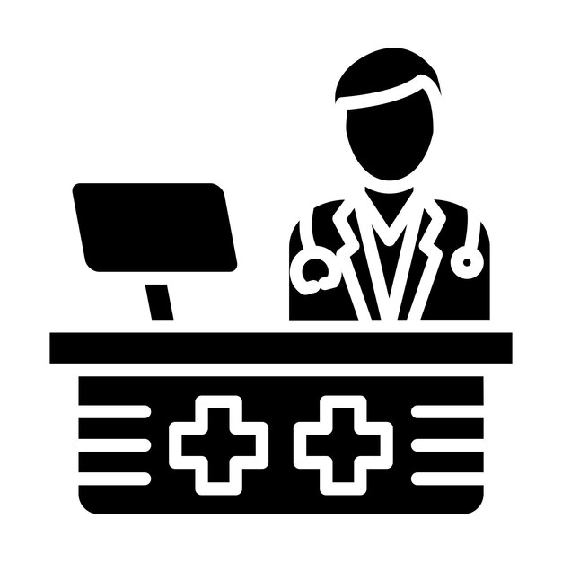 Diseño vectorial Doctor Estilo del icono de la oficina