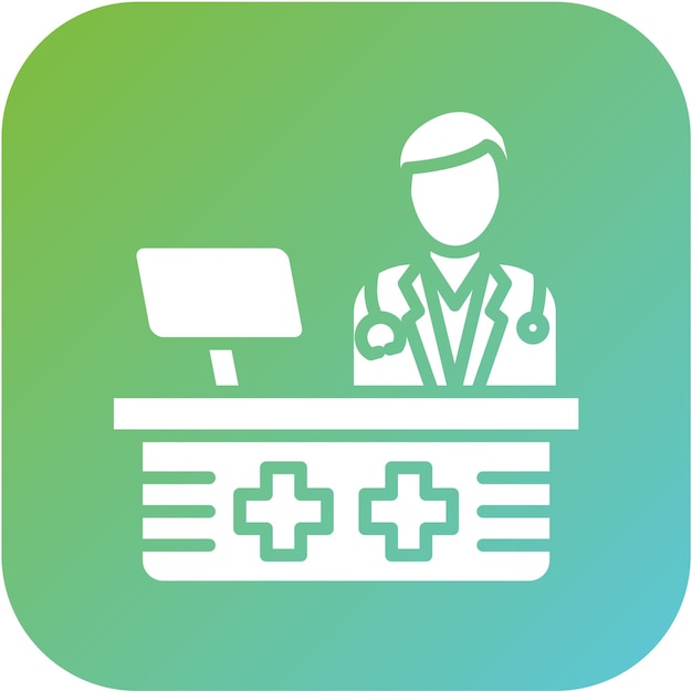 Diseño vectorial Doctor Estilo del icono de la oficina