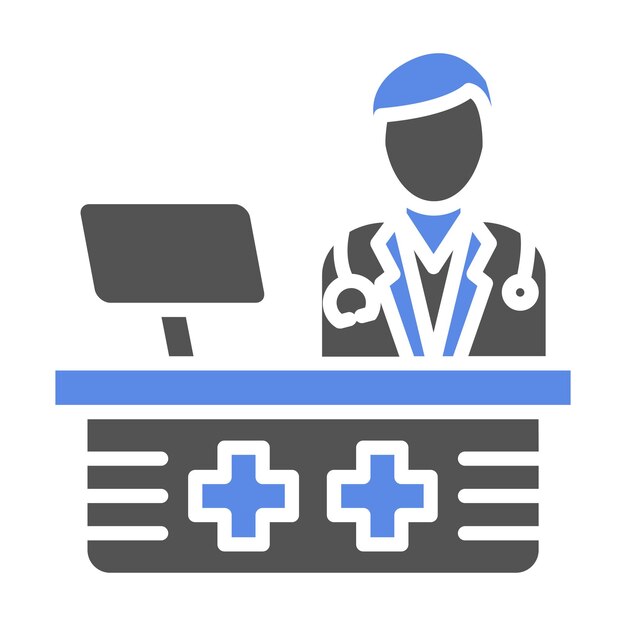 Diseño vectorial Doctor Estilo del icono de la oficina