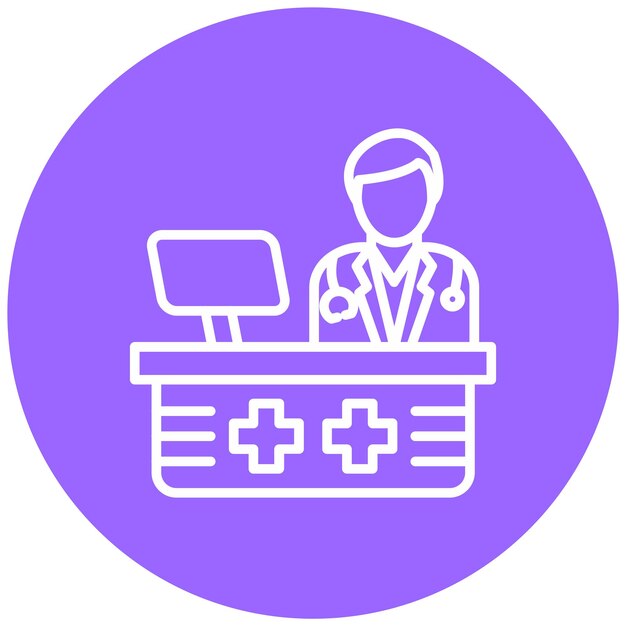 Diseño vectorial Doctor Estilo del icono de la oficina