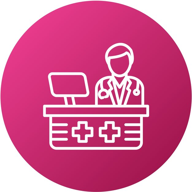 Diseño vectorial Doctor Estilo del icono de la oficina