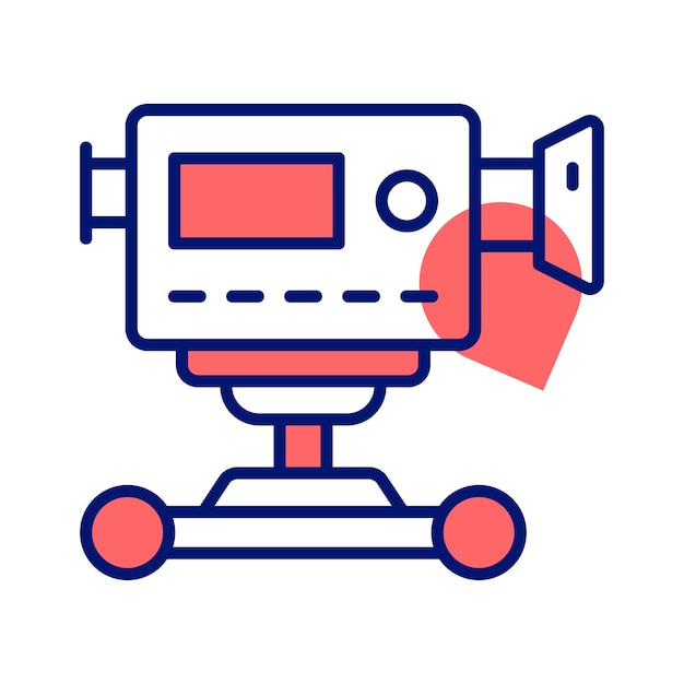 Diseño vectorial de dolly de la cámara aislado en fondo blanco