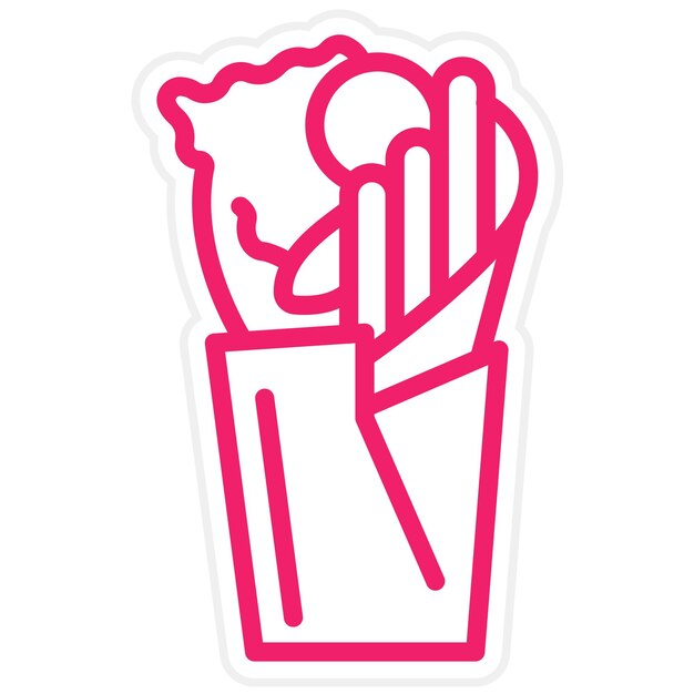 Diseño vectorial Doner Kebab Estilo del icono