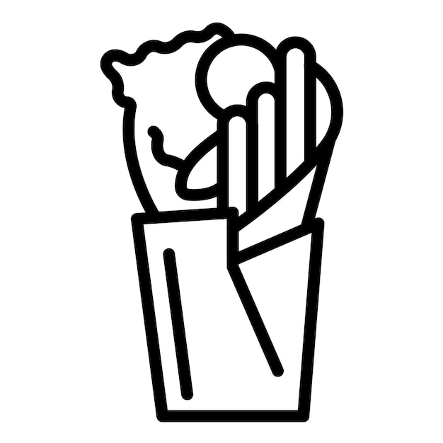 Diseño vectorial Doner Kebab Estilo del icono
