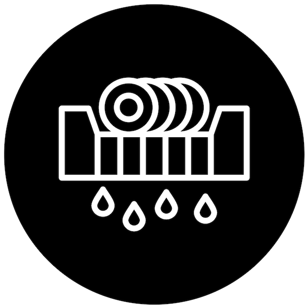 Diseño vectorial de drenaje de platos Estilo de icono