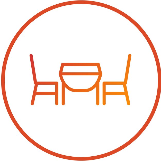 Diseño vectorial DropLeaf Estilo del icono de la mesa de comedor