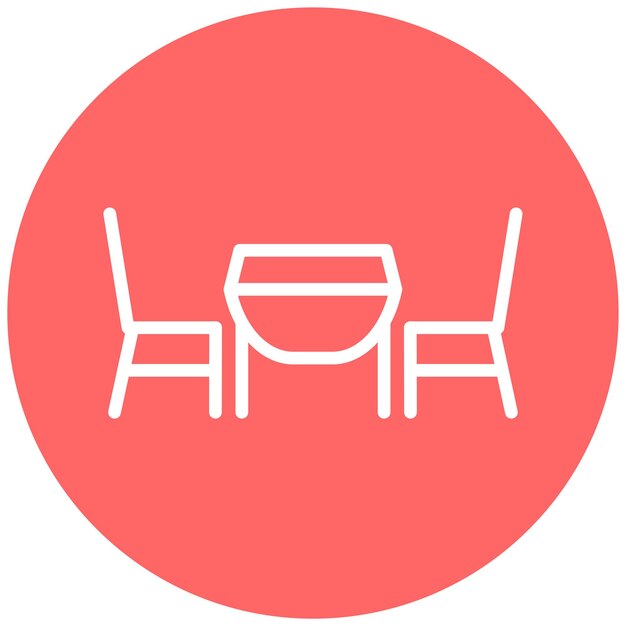 Diseño vectorial DropLeaf Estilo del icono de la mesa de comedor