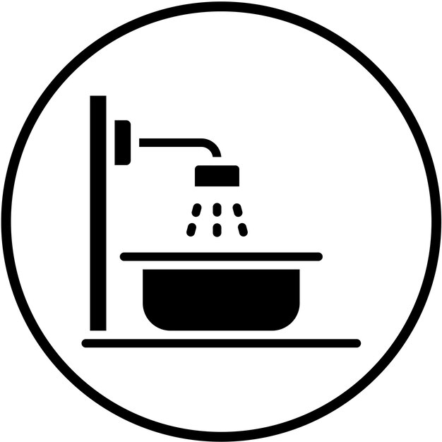 Diseño vectorial de la ducha para bebés Estilo de icono