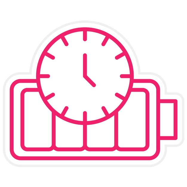Diseño vectorial de la duración de la batería Estilo del icono