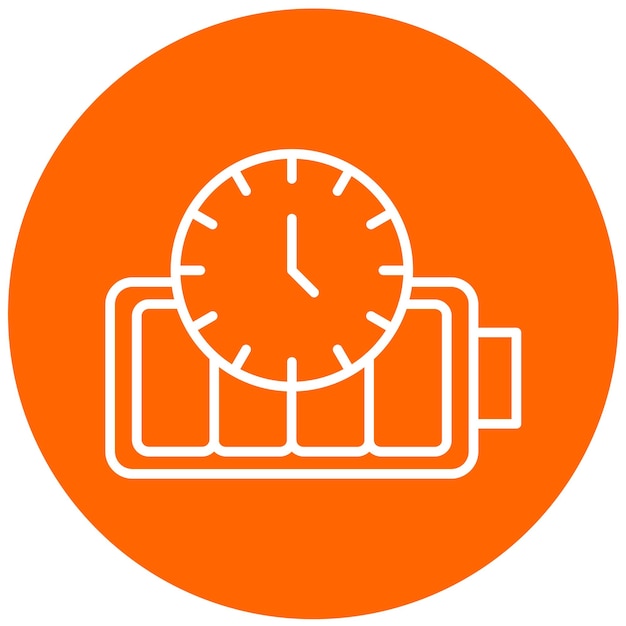 Diseño vectorial de la duración de la batería Estilo del icono