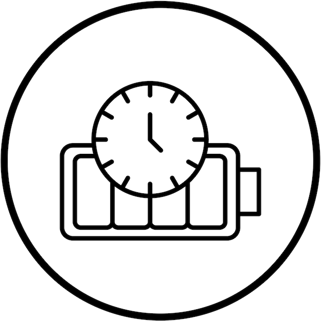 Diseño vectorial de la duración de la batería Estilo del icono