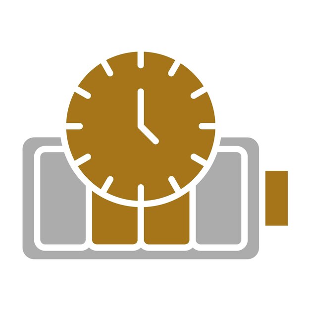 Diseño vectorial de la duración de la batería Estilo del icono