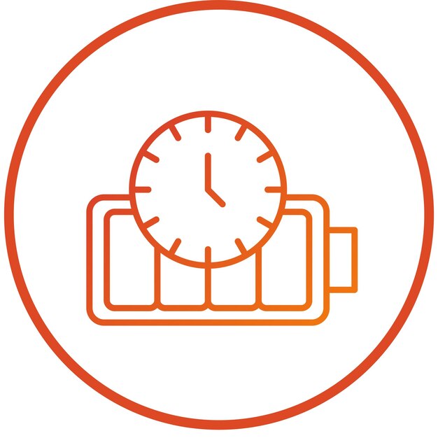 Diseño vectorial de la duración de la batería Estilo del icono