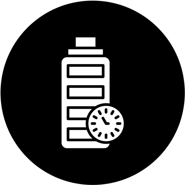 Diseño vectorial de la duración de la batería Estilo del icono