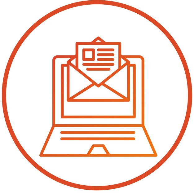 Diseño vectorial E Estilo del icono del boletín de noticias