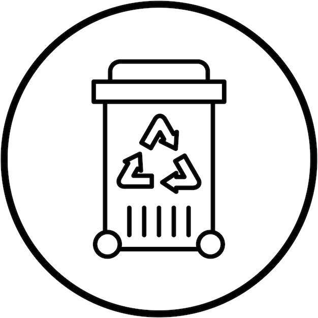 Diseño vectorial Eco Estilo del icono de la basura
