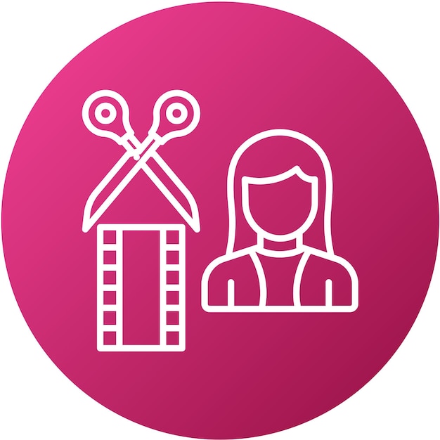 Diseño vectorial Editor de películas Estilo de icono femenino