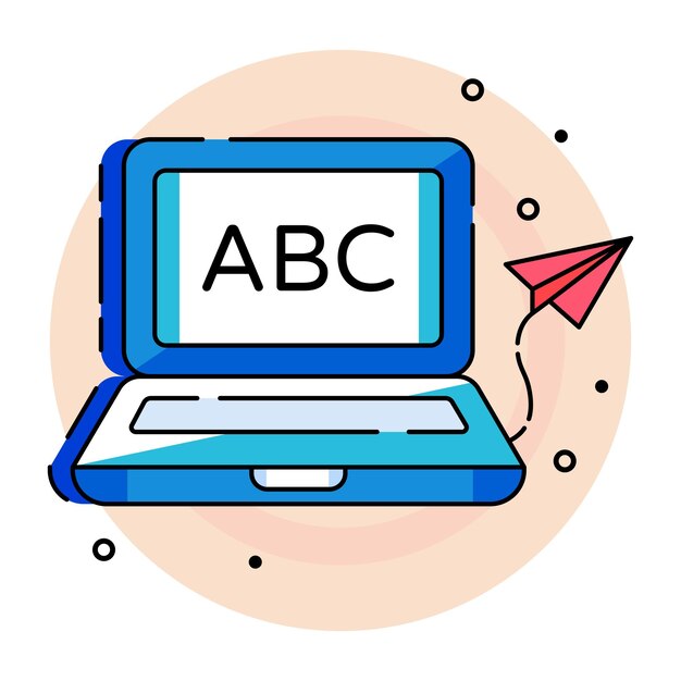 Diseño vectorial de educación y aprendizaje de educación en línea