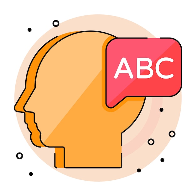Diseño vectorial de educación y aprendizaje de habilidades lingüísticas.