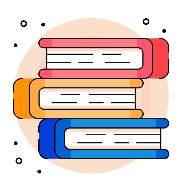 Diseño vectorial de educación y aprendizaje de libros.