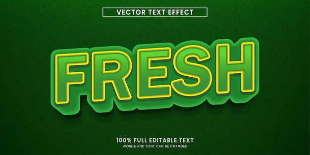 Diseño vectorial efecto de texto editable estilo de texto fresco