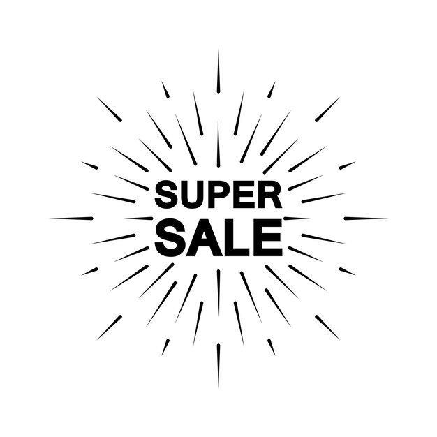 Diseño vectorial del efecto de zoom de súper venta