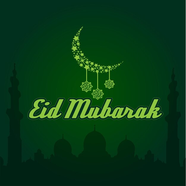 Diseño vectorial de Eid Mubarak