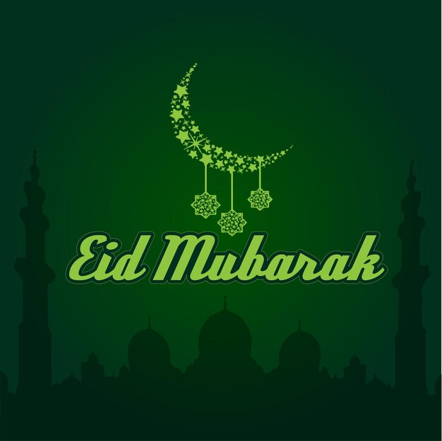 Vector diseño vectorial de eid mubarak