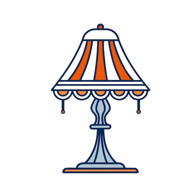 Diseño vectorial elegante y audaz de una lámpara de mesa vintage con decoraciones intrincadas perfectas para la decoración del hogar