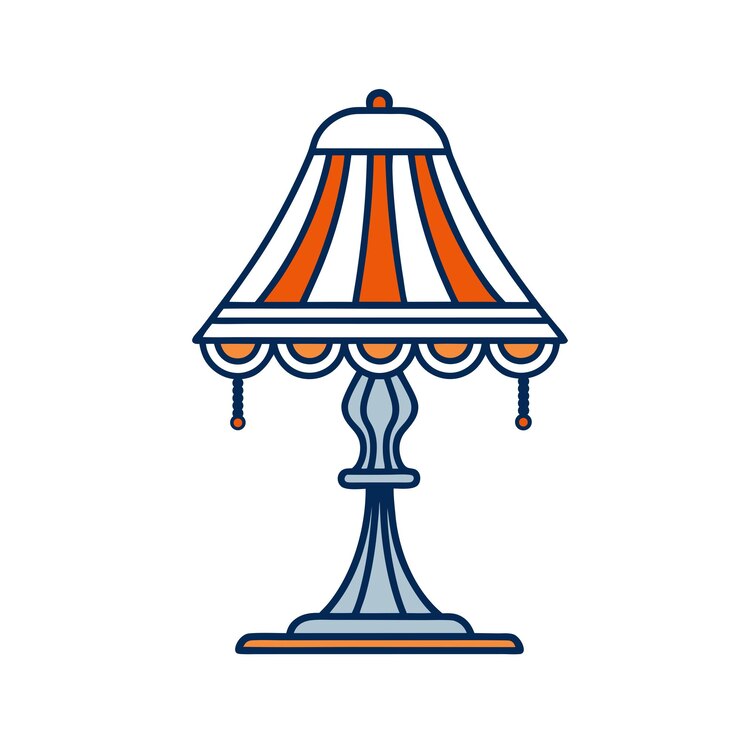 Vector diseño vectorial elegante y audaz de una lámpara de mesa vintage con decoraciones intrincadas perfectas para la decoración del hogar