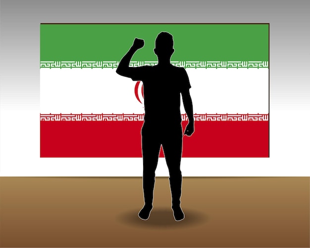 El diseño vectorial del elemento de una sola pieza de la textura del papel de la bandera de Irán