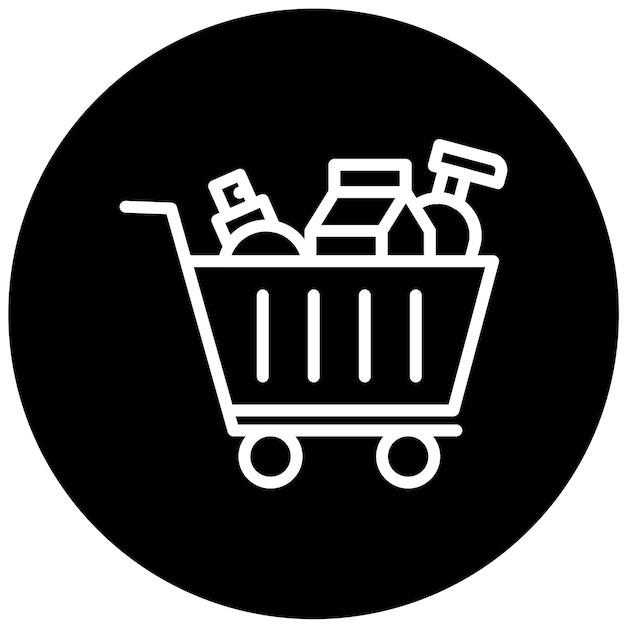 Diseño vectorial de los elementos del carrito Estilo del icono