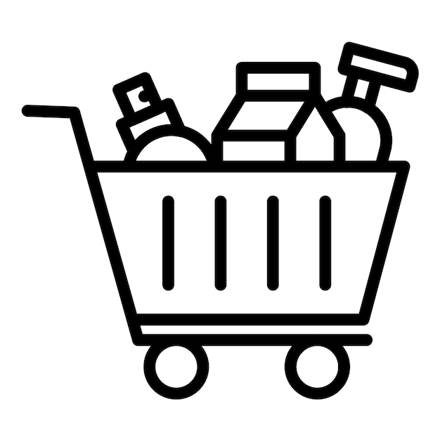 Diseño vectorial de los elementos del carrito Estilo del icono