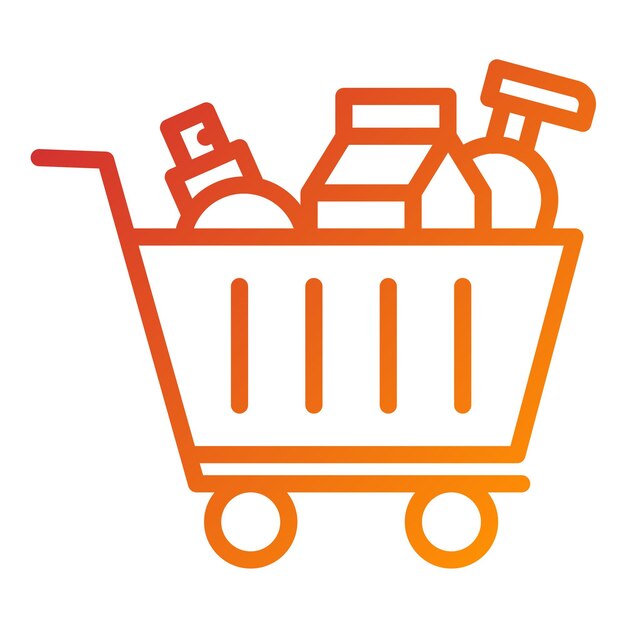 Diseño vectorial de los elementos del carrito Estilo del icono